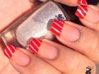 Candy Cane French Tip Nails by The Crafty Ninja