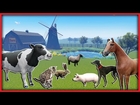 Learn Farm Animals Names and Sounds with funny cartoon characters  | KIDS Pictures TV